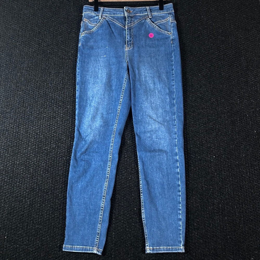 WE THE FREE by Free People Thirty One High Rise‎ Straight Leg Jeans Blue Denim